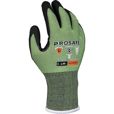 PROSAFE Durashield WCT1084NM (CR18PCDMF) Cut Resistant Gloves - Cut D - 18 Gauge HPPE Liner - Nitrile Palm Coat - Touchscreen - Green - 3XL