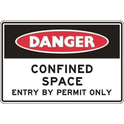 PROSAFE Danger Sign - Confined Space - Entry By Permit Only - Polypropylene - 600mm x 450mm