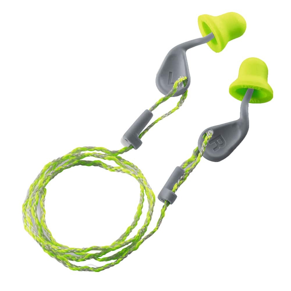 uvex xact-fit XA-CD Earplugs - Disposable - Corded - Push-Ins - with Reusable Pin - Class 4 - 22dB - Green/Grey - Regular - Pack of 50 Pairs