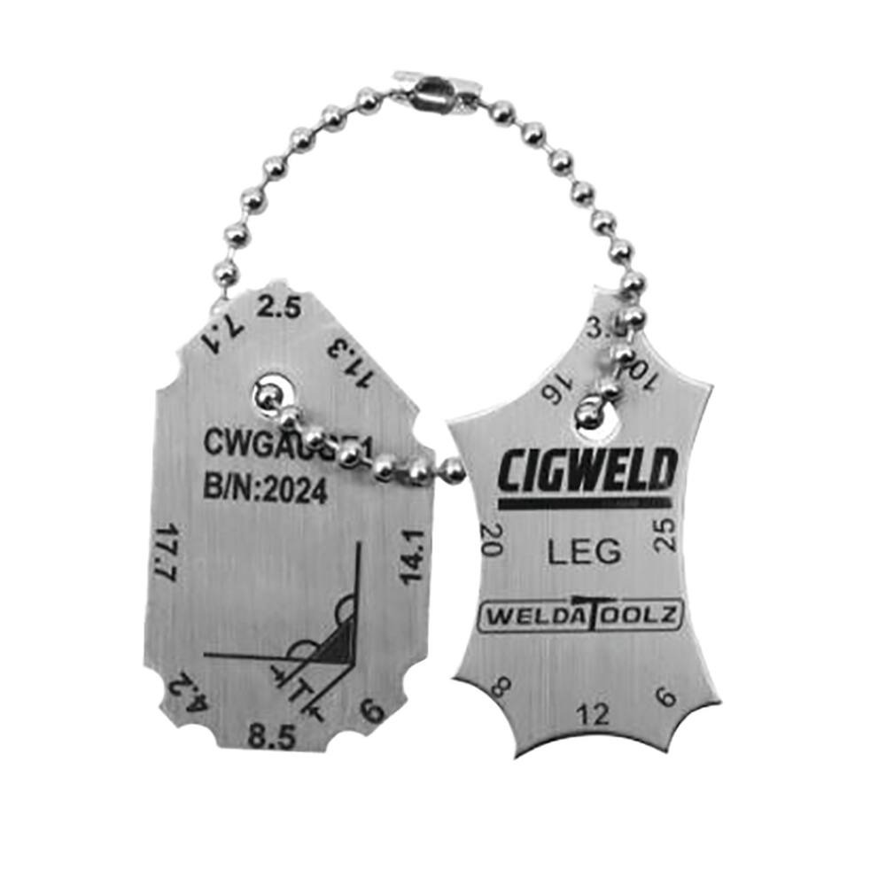 Cigweld CWGAUGE1 - Weldatoolz - Stainless Steel -2 Pce - Fillet Welding Gauge
