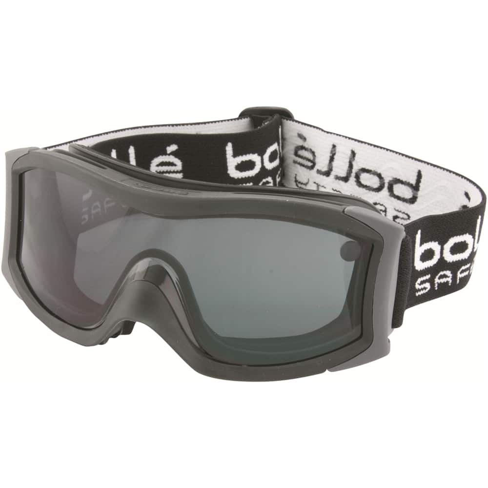 Bolle Vapour Duo 1650408 Safety Goggles - Black/Grey Frame - Indirect Bottom Vent - Nylon Polyester Strap - Anti-Fog/Anti-Scratch - Smoke Lens