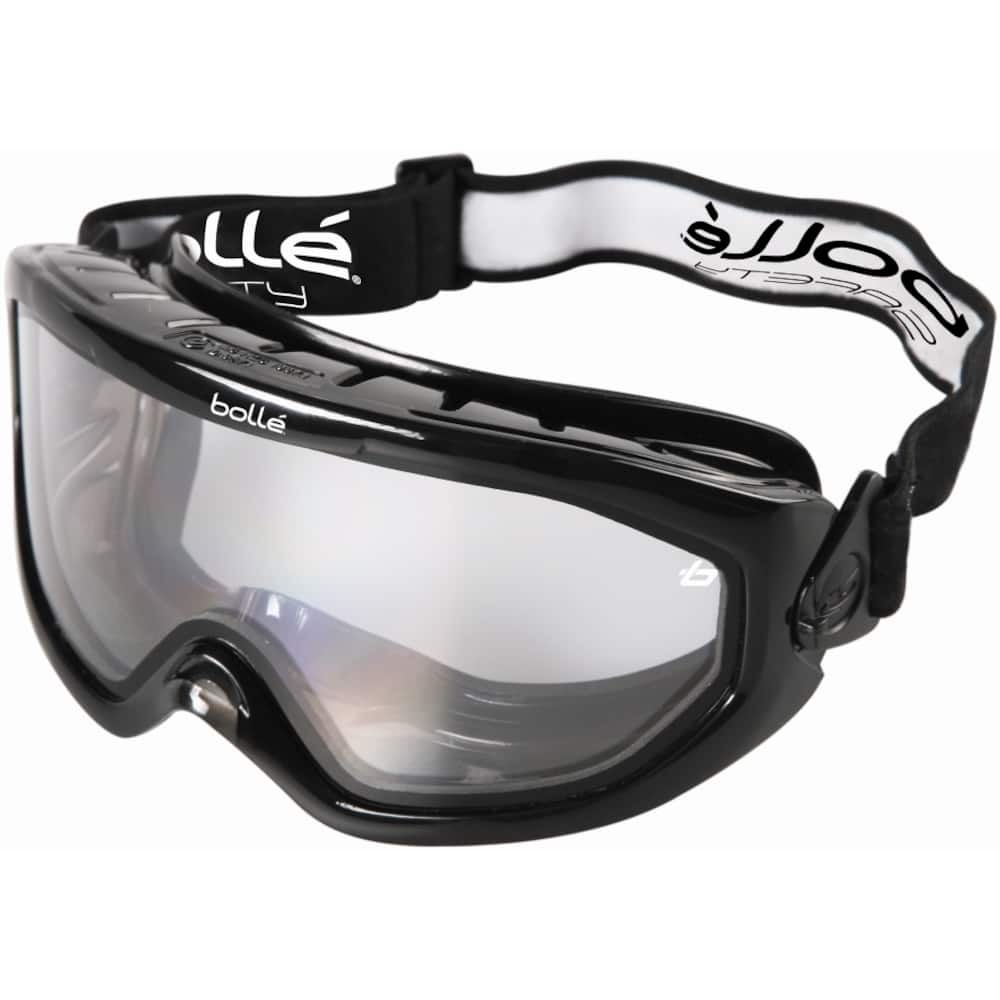 Bolle Blast Duo 1650708 Safety Goggles - Black Frame - Sealed Frame - Nylon Polyester Strap - Anti-Fog/Anti-Scratch Coating - Clear Lens
