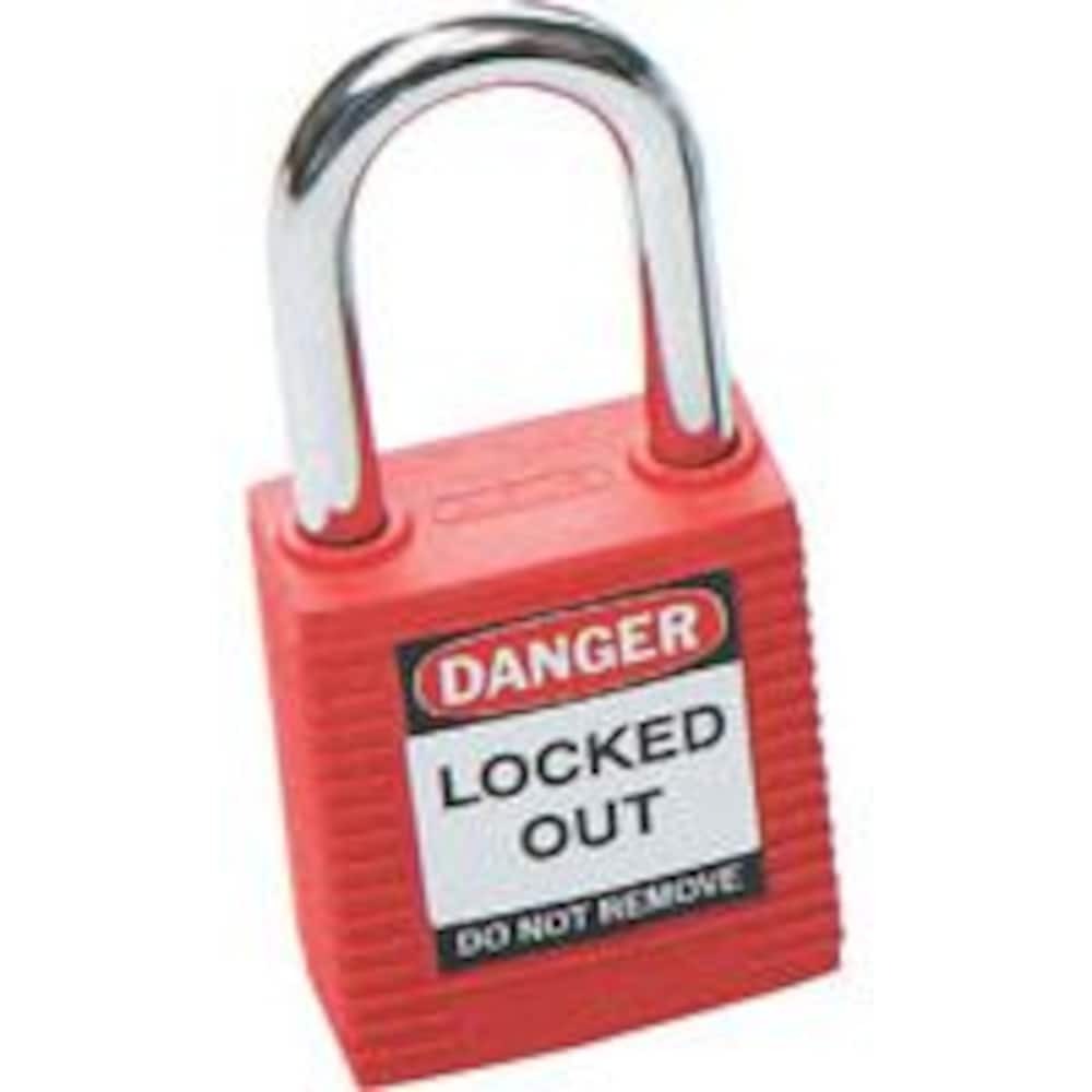 Brady Padlock - Safety - Keyed Different - Red - 38mm
